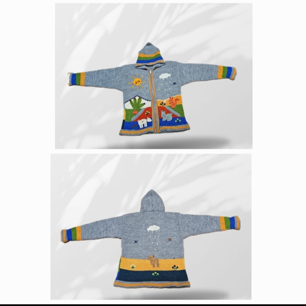 Colorful Children's Knit Hoodie
